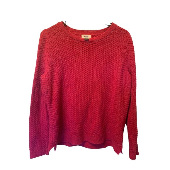 🌸3/$15🌸Fuchsia XL Pattern Long Sleeve Crew Neck Sweater - Picture 1 of 6